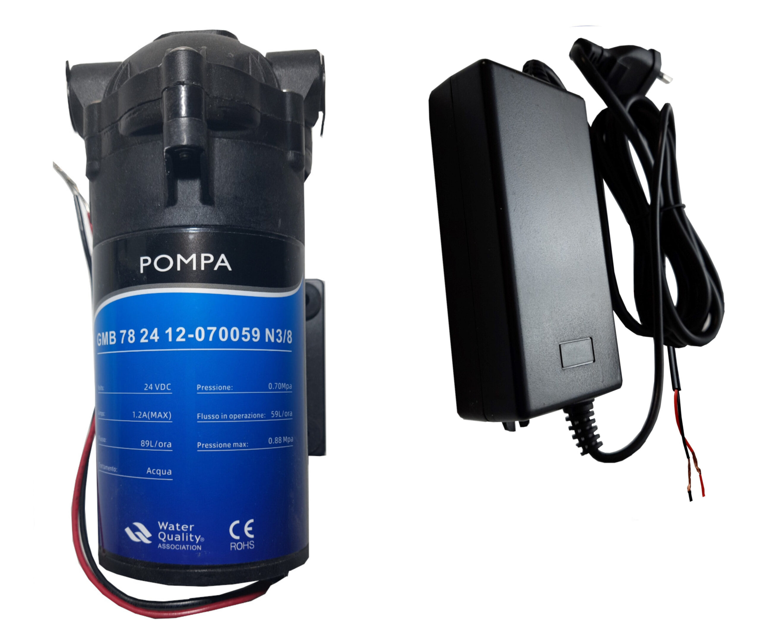 Pompa booster 100 GPD per depuratore osmosi inversa con trasformatore