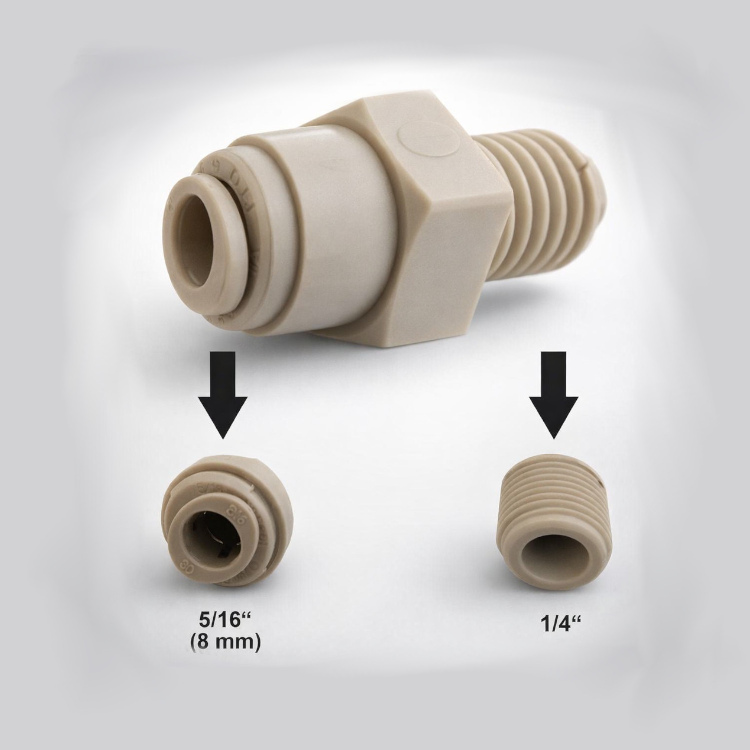 Raccordo filettatura 5/16" x 1/4" innesto rapido per acqua