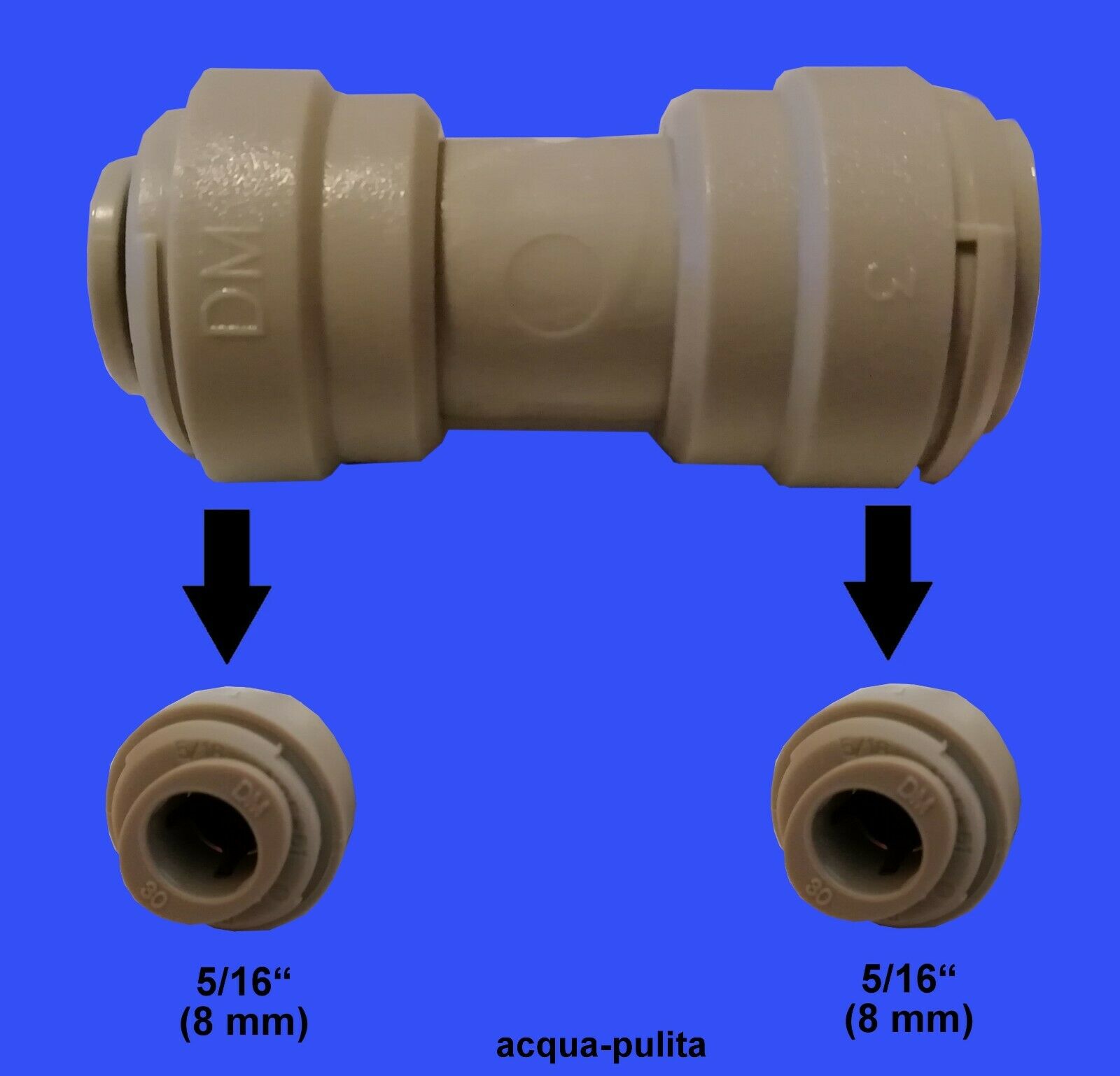 Raccordo di unione da 5/16" (8mm) innesto rapido per depuratore d'acqua