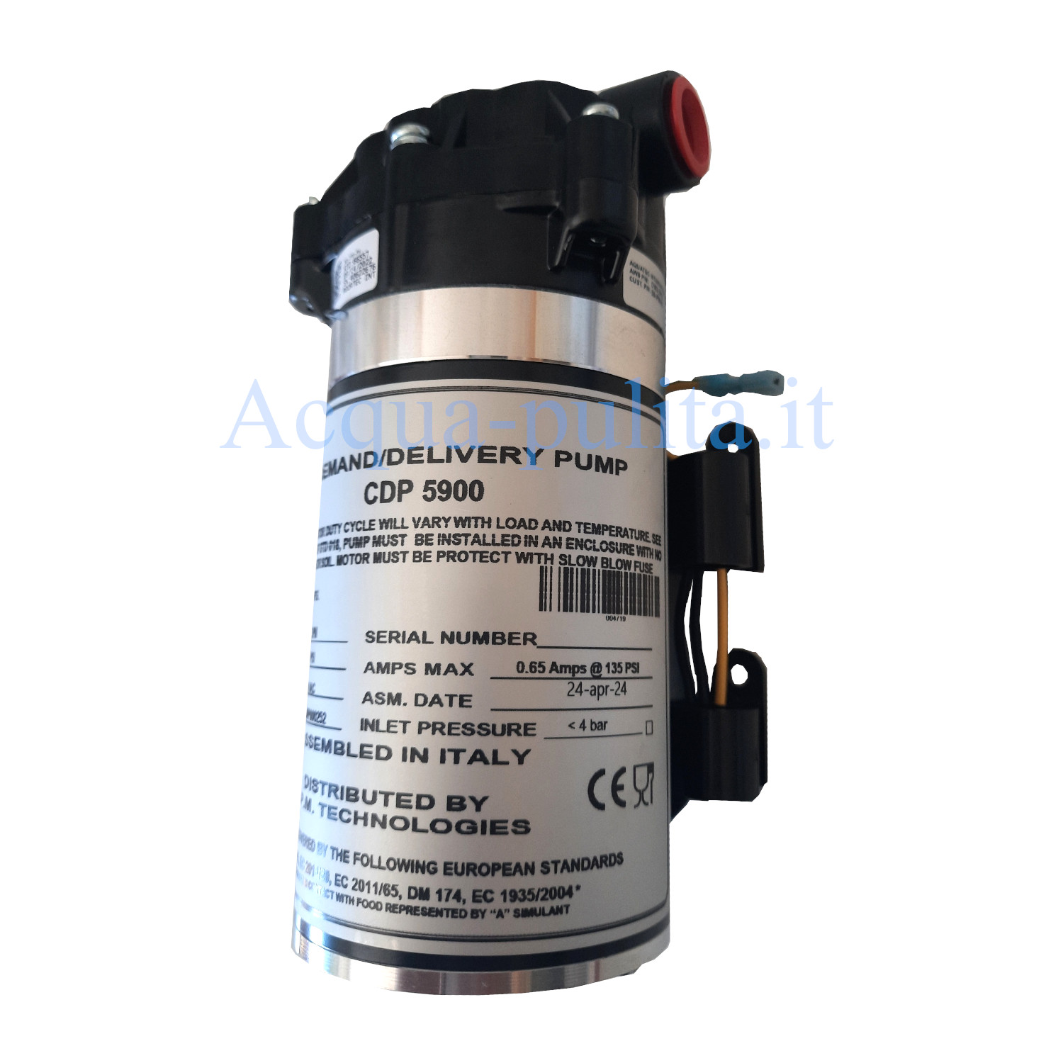 Pompa booster 220v aquatec 5900 - Flusso in operazione: 4.8 LPM - 288 litri/ora