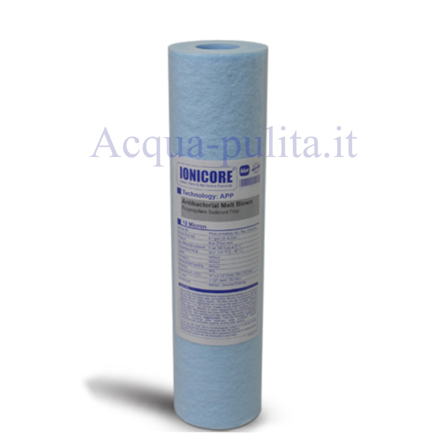 Filtro sedimenti 10" antibatterico blu Ionicore