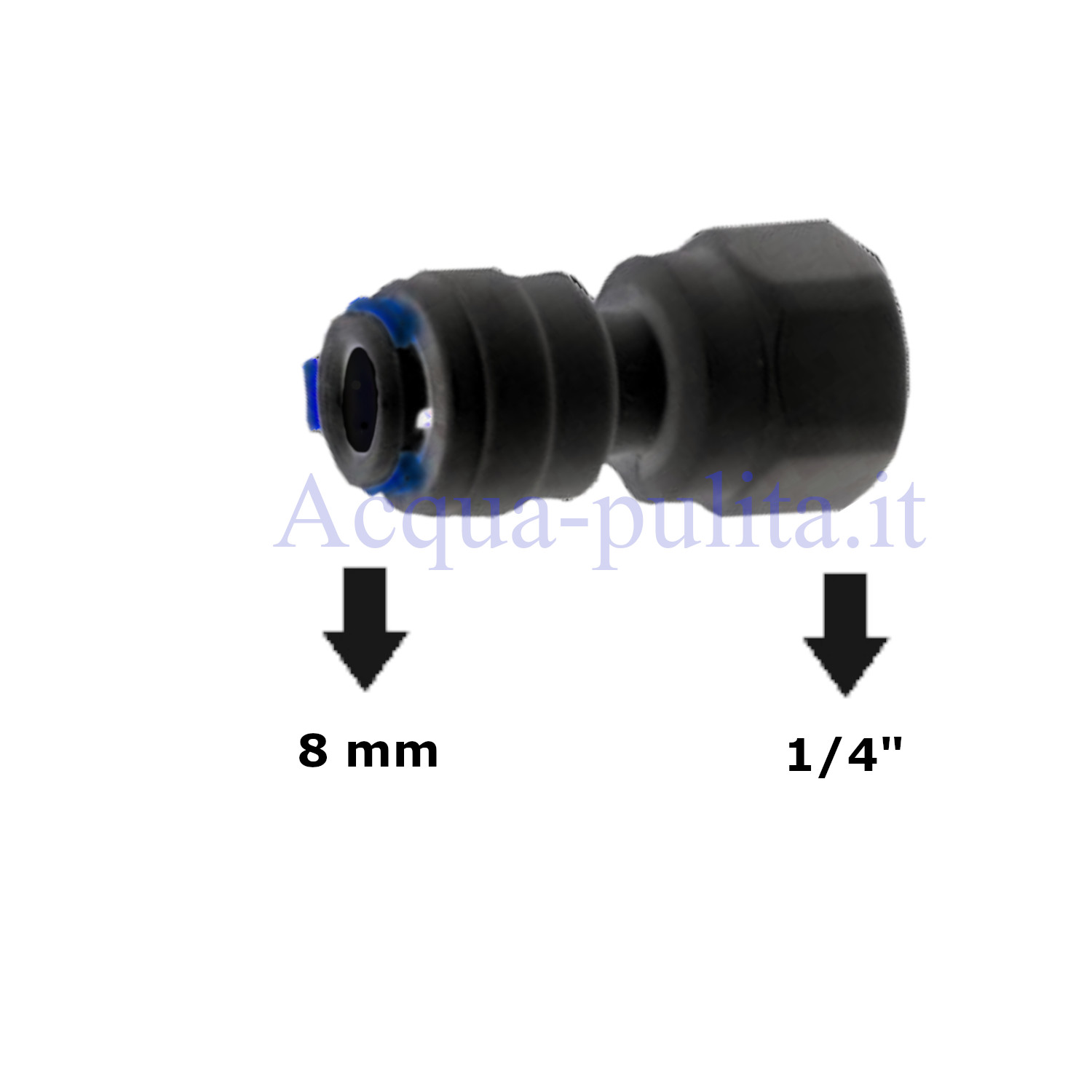 Raccordo tubo 8mm x filettatura Femmina 1/4" dritto