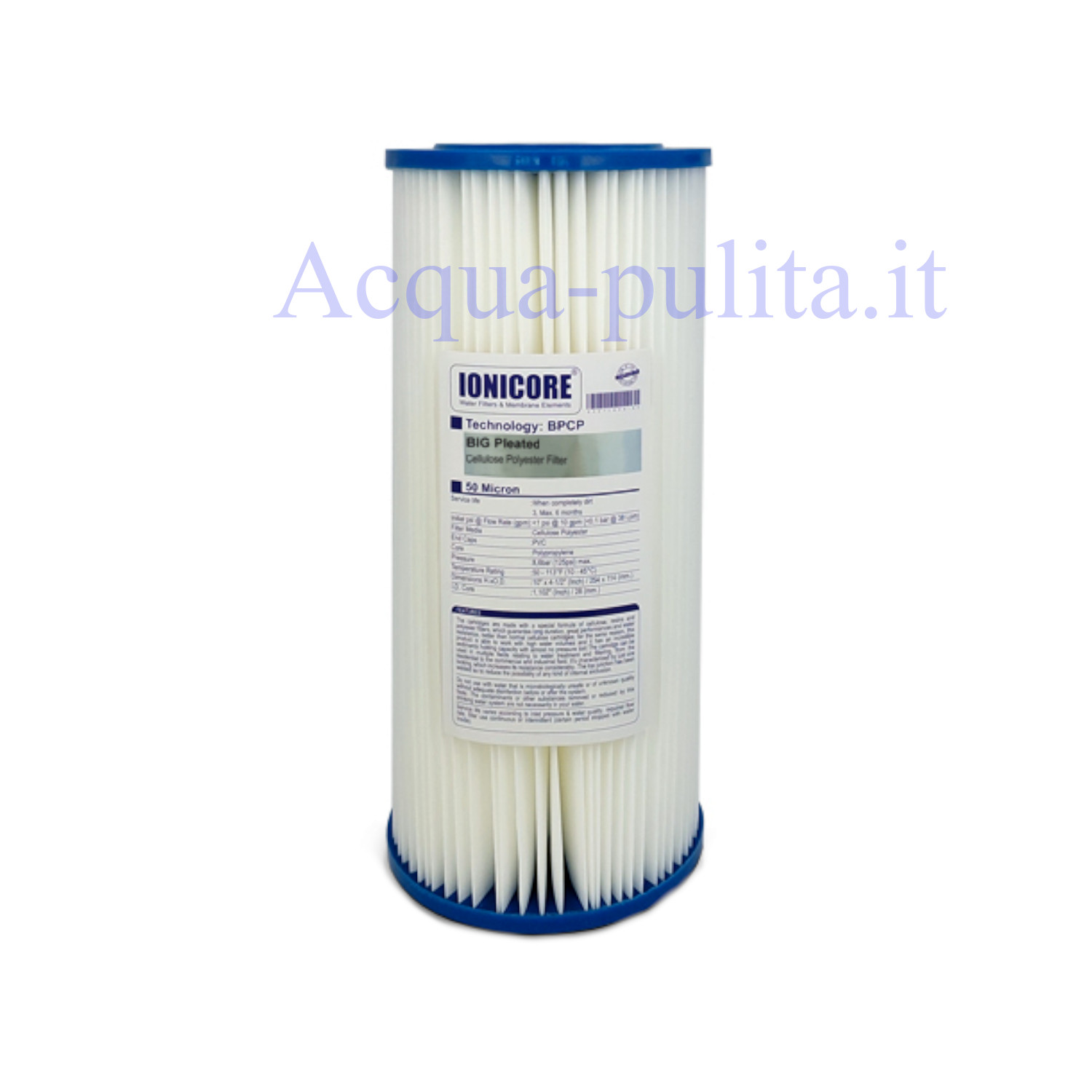Filtro BIG 1 micron plissettato acqua-pulita