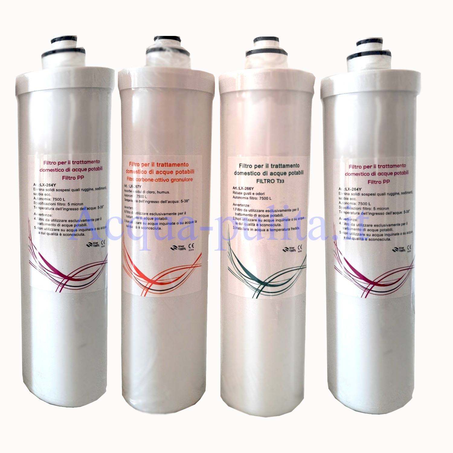 4 Filtri a baionetta. Kit composto da 2x filtri LX-264Y, 1x filtro LX-266Y, 1x filtro LX-267Y.