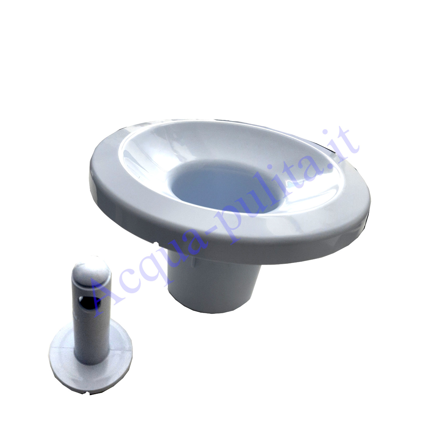 Coperchio superiore con foro per colonnina refrigerante a boccione - Ricambio. Diametro 19,5 cm x foro interno da 8 cm.