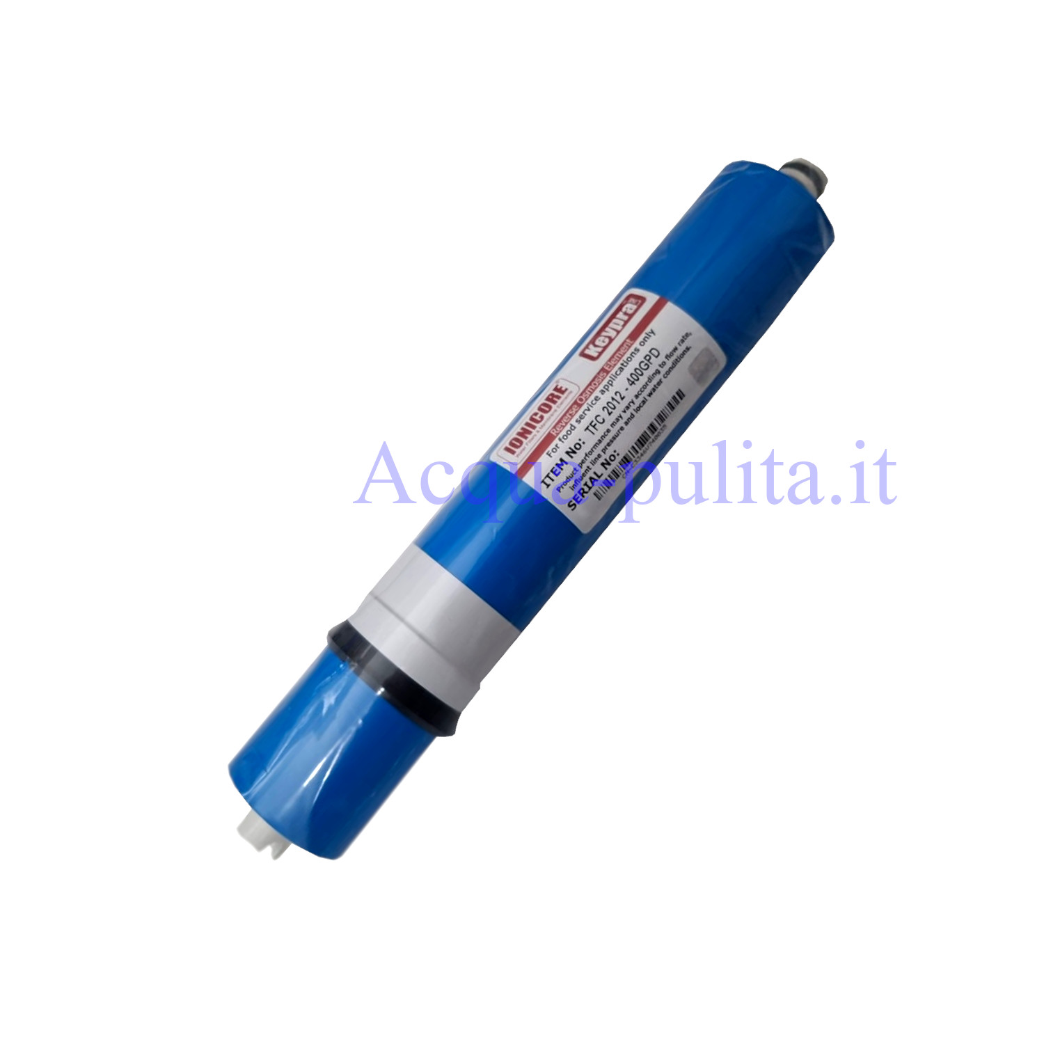 Membrana 2012 400 GPD (galloni): Membrana a spirale avvolta semipermeabile ad Osmosi Inversa per Acqua della "Ionicore" con alta reiezione e portata.