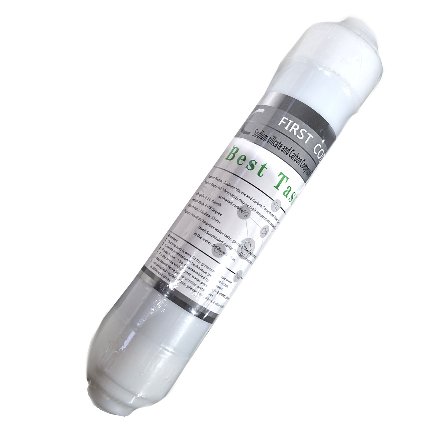 Filtro alcalino da 10" con attacchi a filettatura femmina da 1/4"