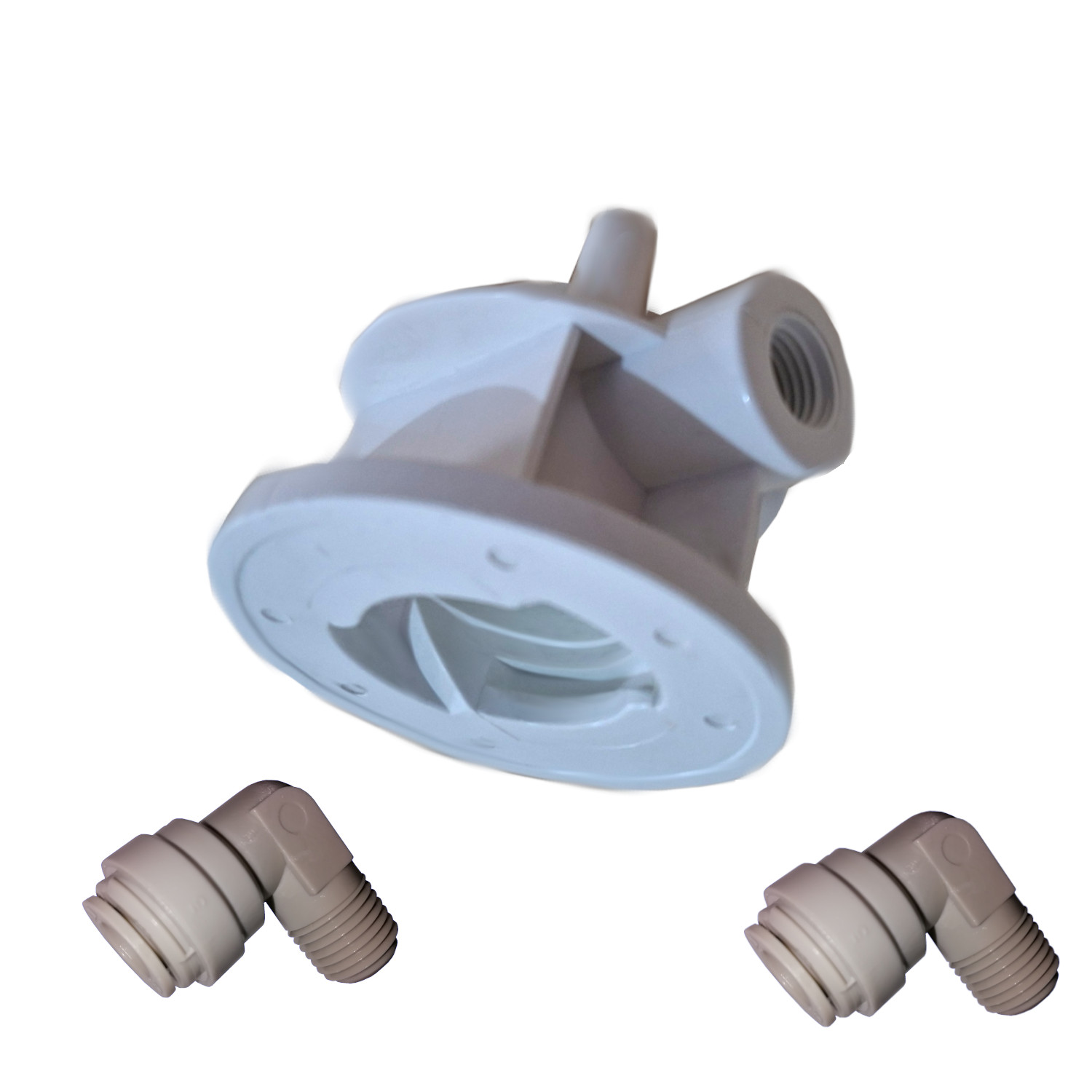 Testata con raccordi per filtri a baionetta per modelli a sedimenti LX-264Y, e a carbone LX-266Y, LX-267Y.