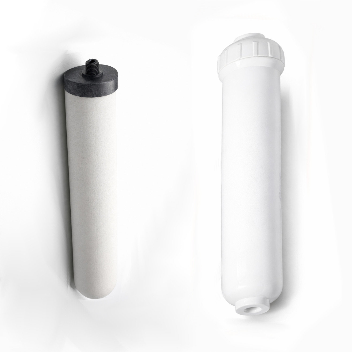 Contenitore + filtro per acqua in ceramica a candela. Inibisce e riduce la crescita di batteri. Eccellente filtrazione da 0,9 micron. Vessel incluso