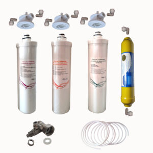 Kit completo 3 Filtri a baionetta. Kit composto da 1x filtri LX-264Y, 1x filtro LX-266Y, 1x filtro LX-267Y + filtro Remineralizzatore + raccordi + tubo e connettore d'entrata