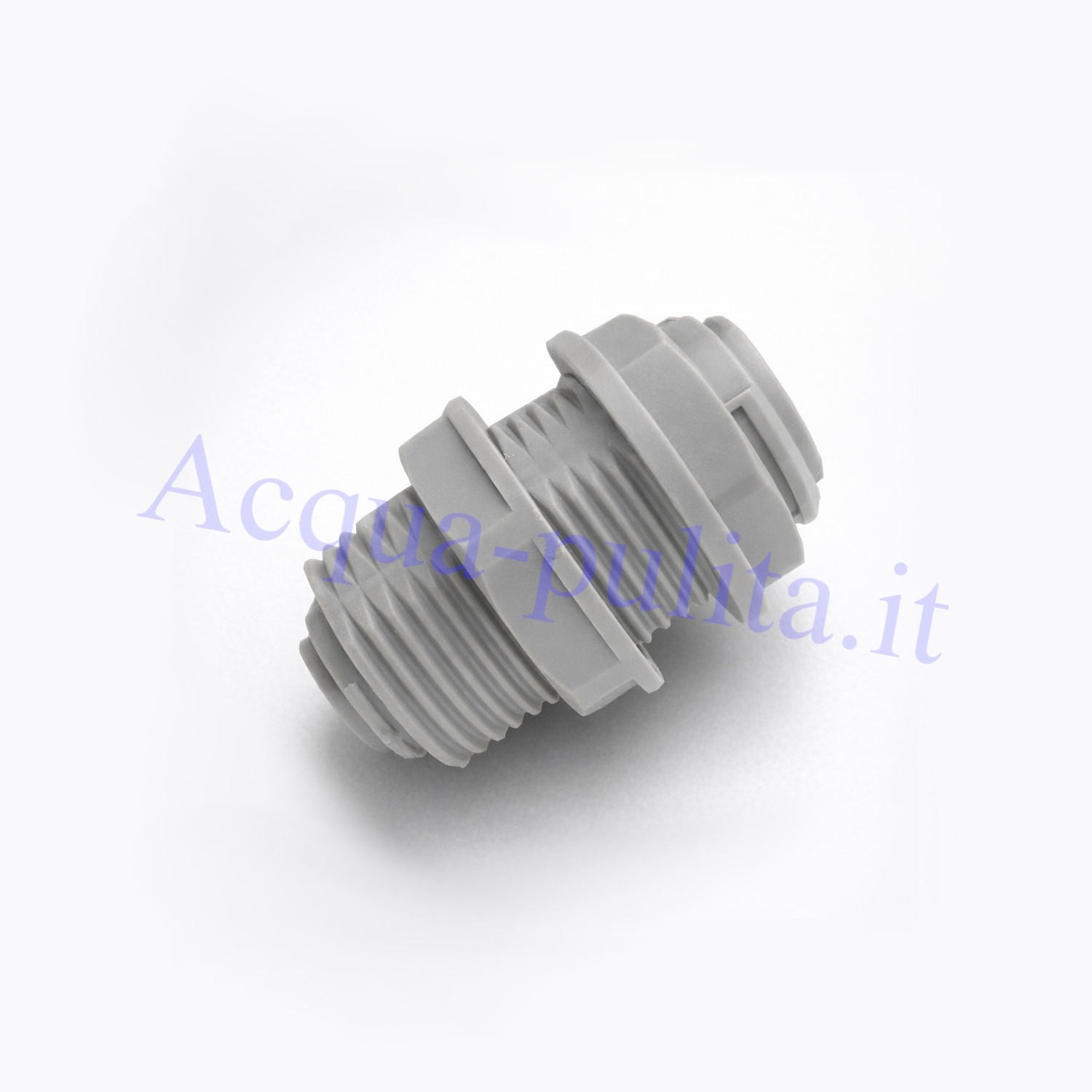 Raccorderia per impianti di depurazione ad osmosi inversa di ogni tipo e dimensione. Raccordo passaparete in plastica 3/8"x3/8" (10mm x 10mm)