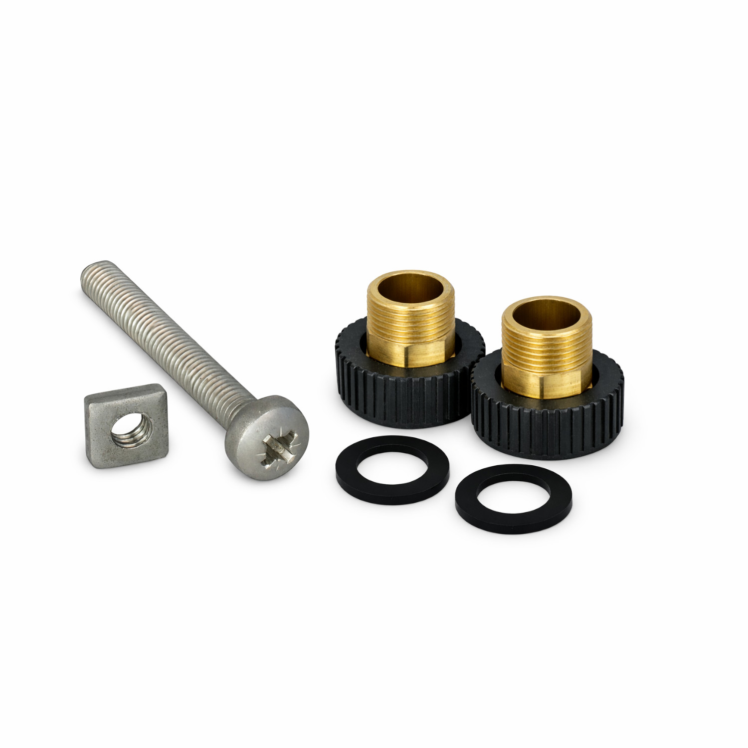 2x Connettori da 1" per by-pass e vite di regolazione durezza per testata Autotrol 255 Easy-IQ 1" per addolcitore d'acqua