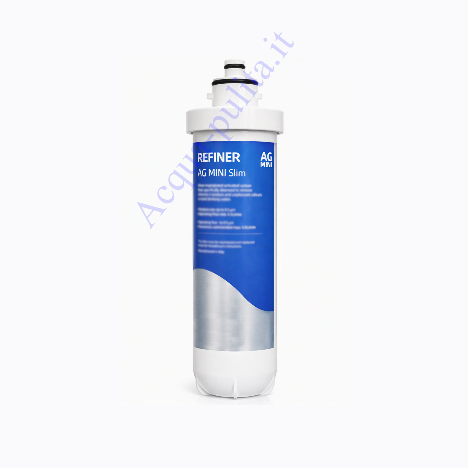 Filtro di ricambio Refiner BLOCK AG antimicrobico carbon block Mini Slim 0,5 micron con attacco a baionetta per una sostituzione facile e rapida